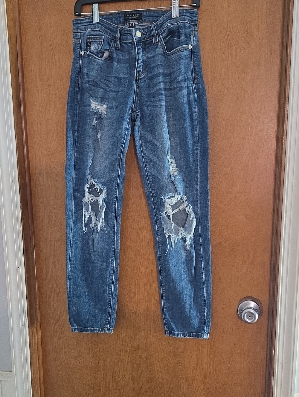 Judy Blue Dark Blue Distressed Skinny Jeans